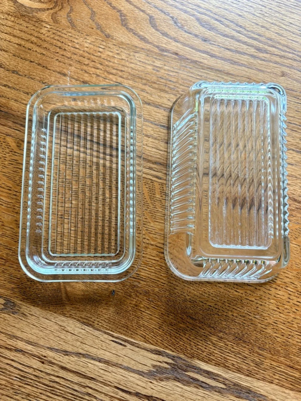 Vintage Pasabache Glass Dish with Lid Refrigerator Container Ribbed Clear